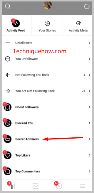 get into the Secret Admirers section