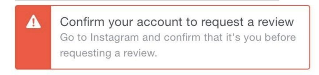 Confirm Your Account to Request a Review