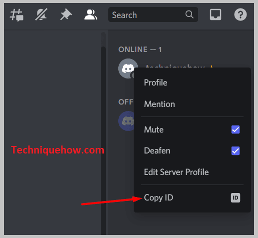 profile select Copy ID on discord