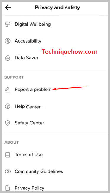 report a problem on tiktok