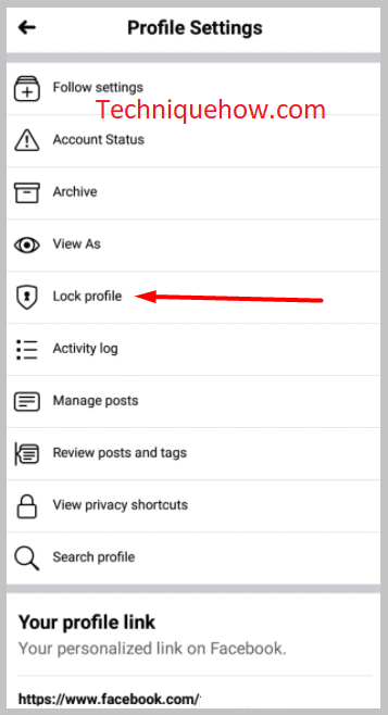 see the option Lock Profile