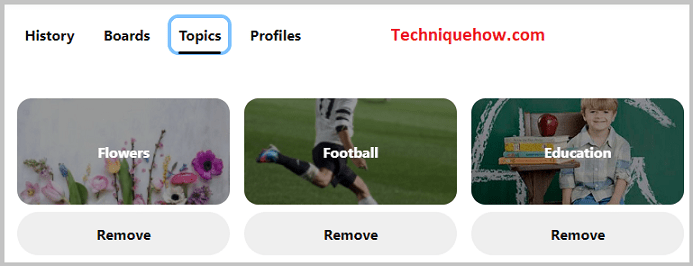Select topic and remove