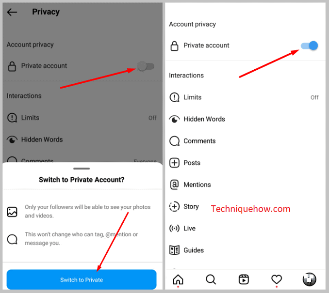 the Private account