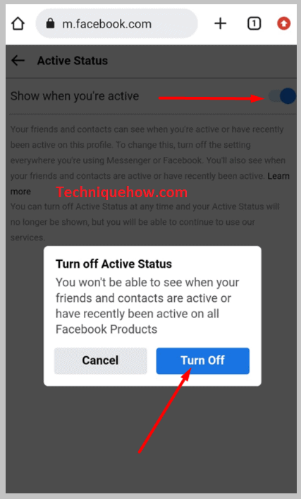 Active Status turn on