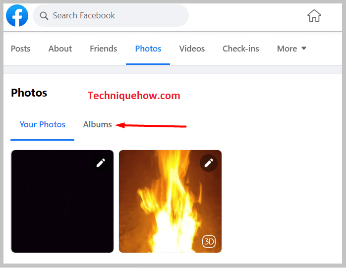 Albums option on pc