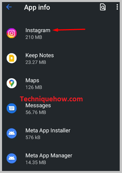 App info on instagram