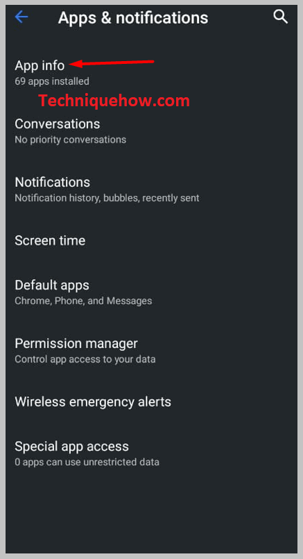 App info on mobile app