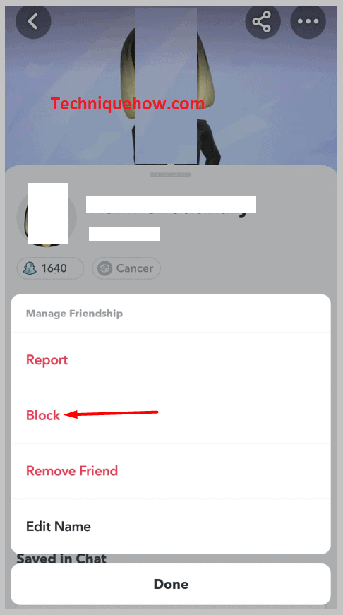 Block on snapchat app