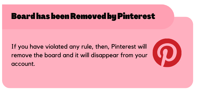Board has been Removed by Pinterest