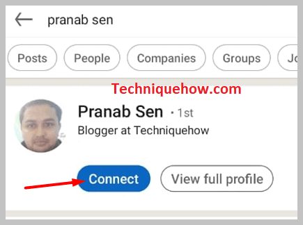 Click on Connect on LinkedIn
