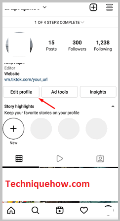 Click on Edit Profile
