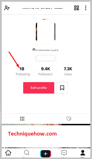 Click on Following