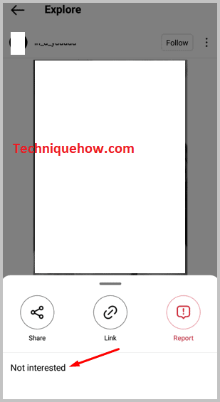 Click on Not interested