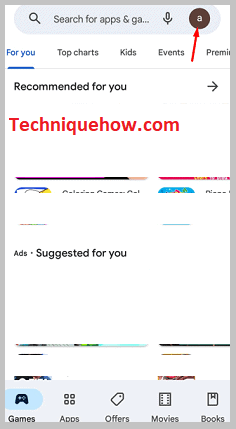 Click on Profile Icon