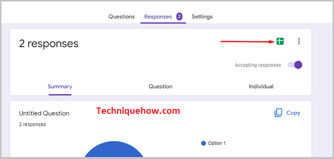 Click on Spreadsheet icon