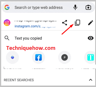 Click on copy icon