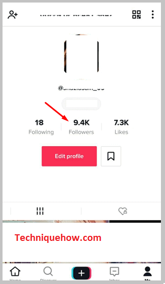 Click on follower list