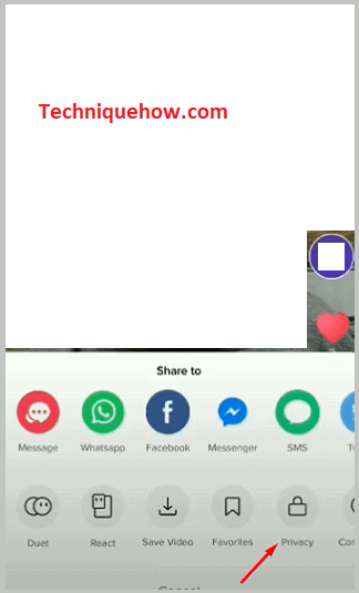 Click on privacy