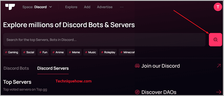 Click on search bar