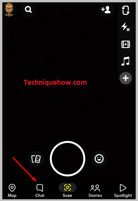 Click on the chat icon on snapchat app