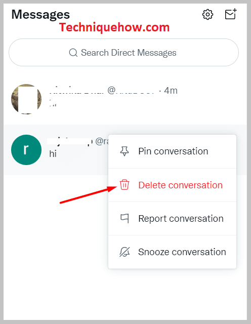 Click on the red Delete conservation