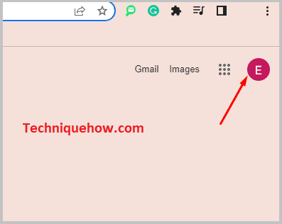 Click the profile icon on gmail