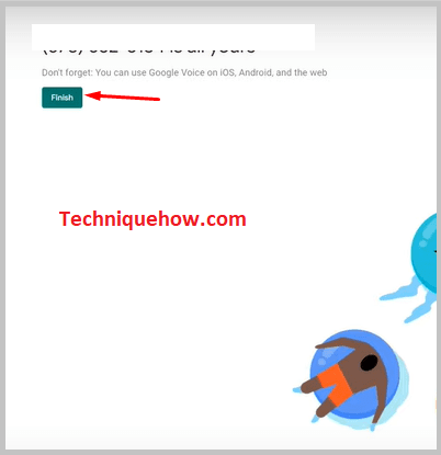 Click to finish button