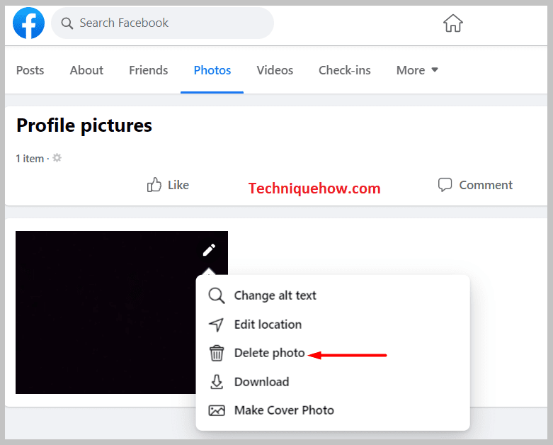 Delete Photo facebook
