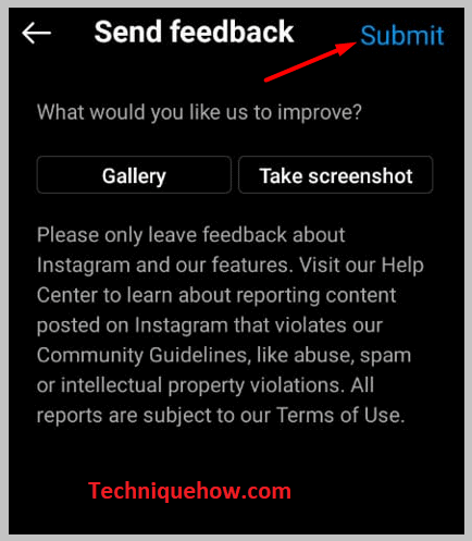  Describe your Issue with the App & Submit 
