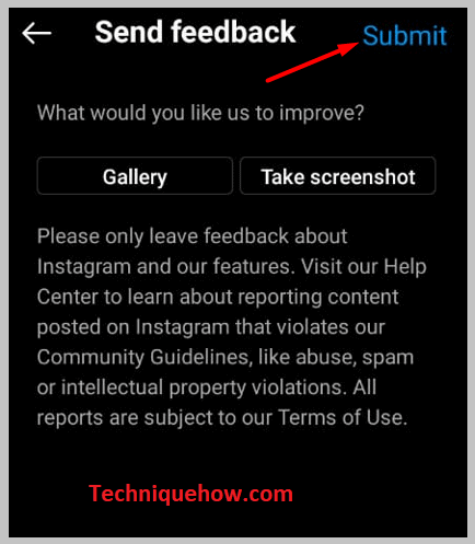 Describe your Issue with the App & Submit