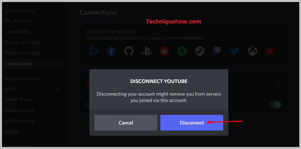 Disconnect on discord