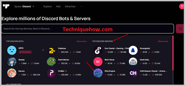 Discord servers in that category