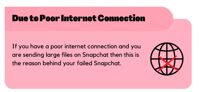  Due to Poor Internet Connection