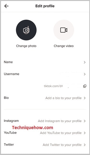 Edit Profile on Tiktok