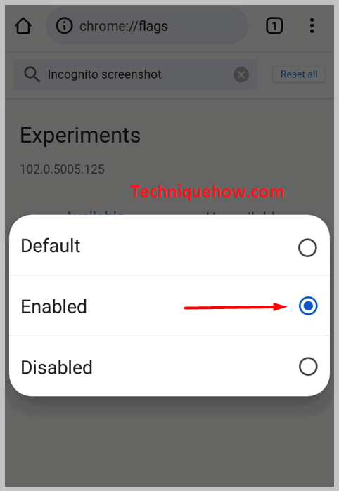 Enabled on chrome