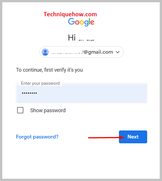 Enter the password and click