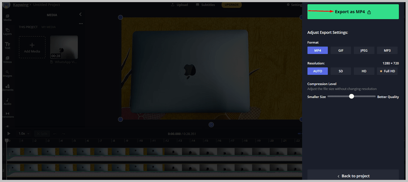 Export as MP4 on discord