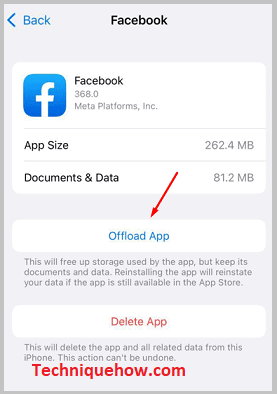Facebook Offload App