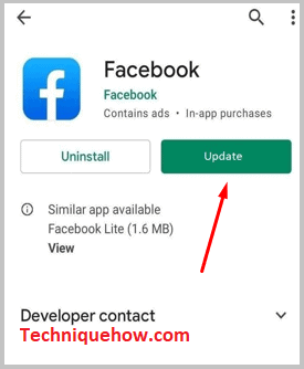 Facebook update on android
