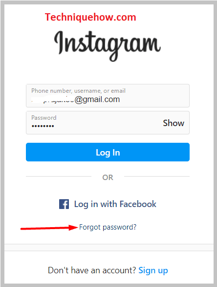 Forgot Password on instagram