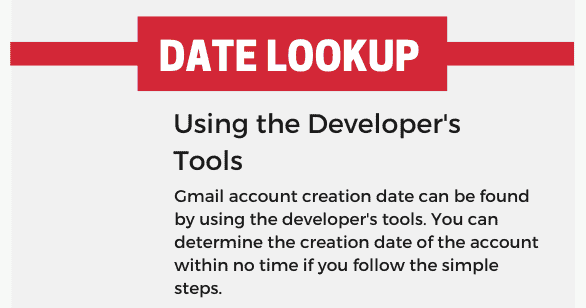 Gmail Account Creation Date LookUp