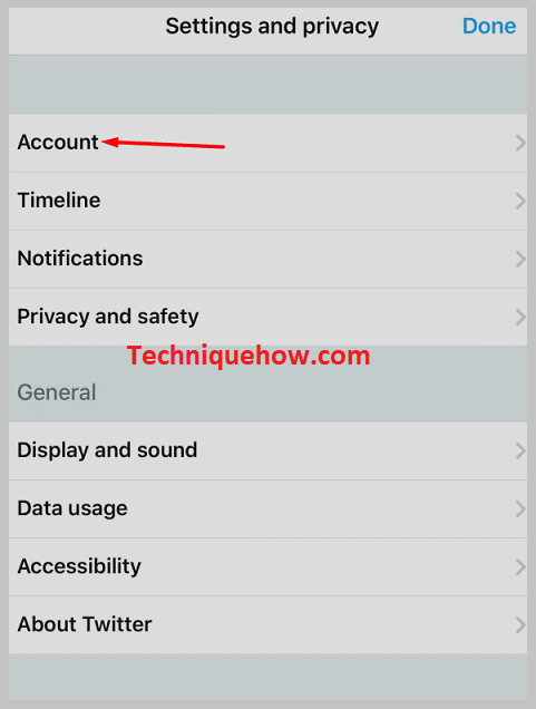 Go to Account on twitter