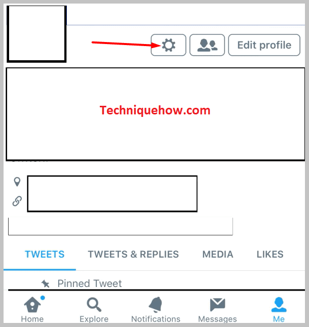 Go to the Settings icon on twitter