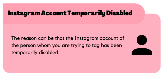 Instagram account temporarily disabled
