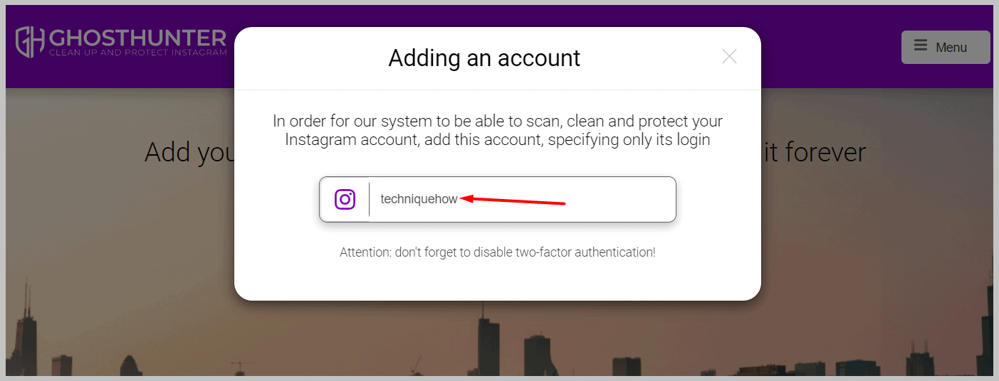 Instagram account user name