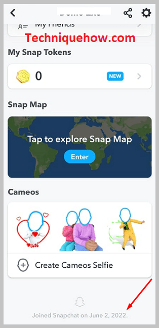 Joined Snapchat on date