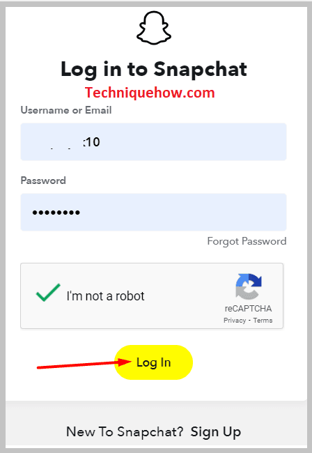 Log In snapchat