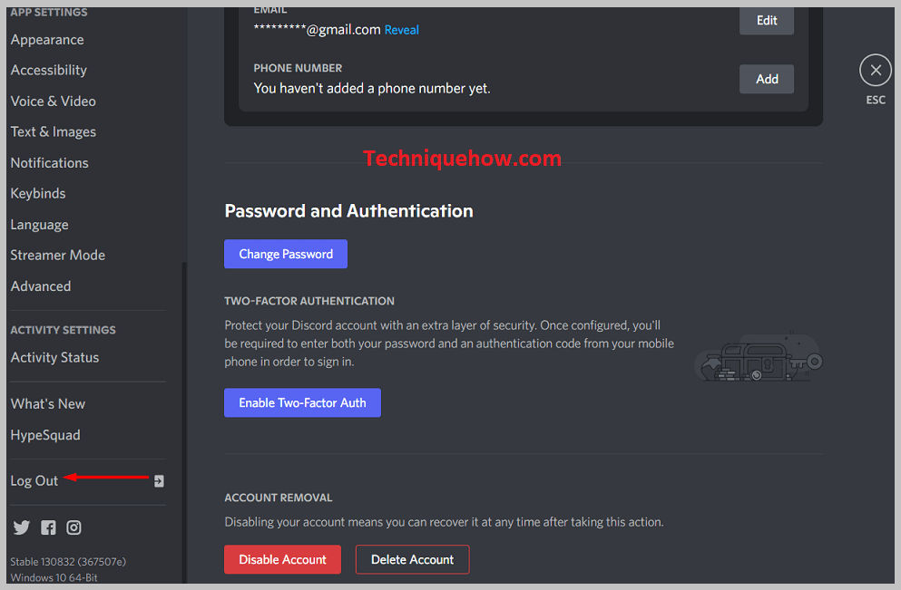 Log Out to confirm