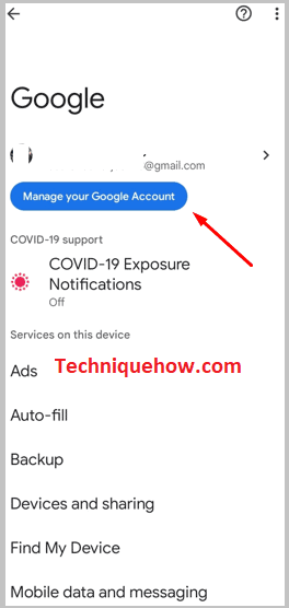 Manage your google account