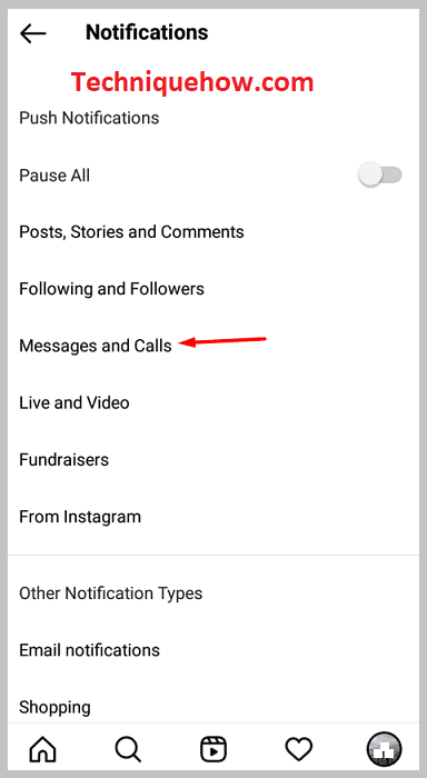 Messages and Calls on instagram